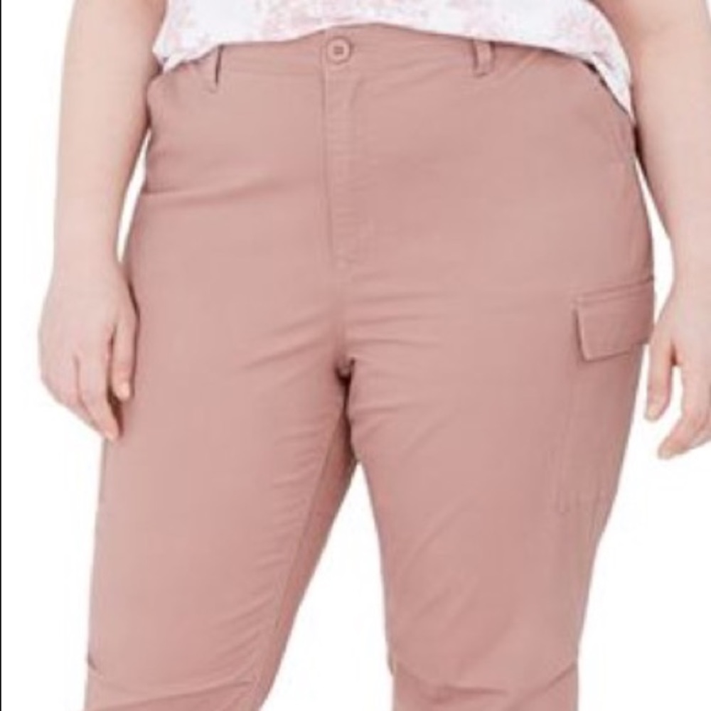 Celebrity Pink Crop Cargo Pants Pink Plus 22W